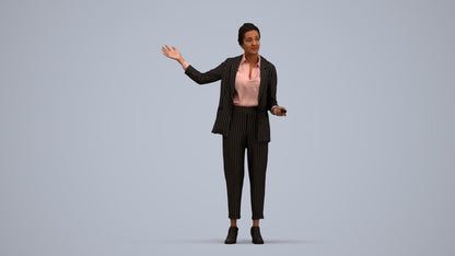 photogrammetry 3D woman business, realistic human model archviz FBX, standing pose render