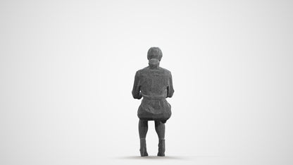 photogrammetry 3D woman casual business, realistic human model archviz FBX, wireframe front view