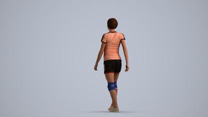 photogrammetry 3D woman sport, realistic human model archviz FBX, front view render