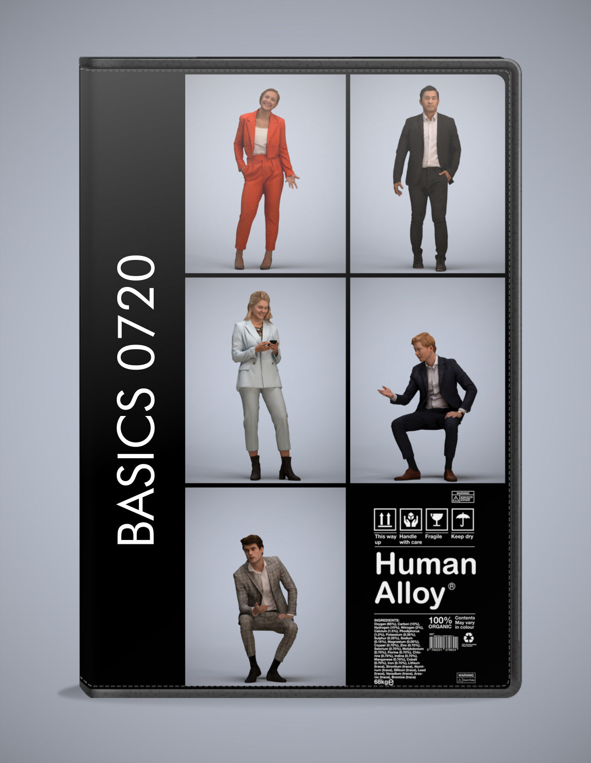 5x realistic 3D people business pack, scanned archviz collection for Blender and 3ds Max