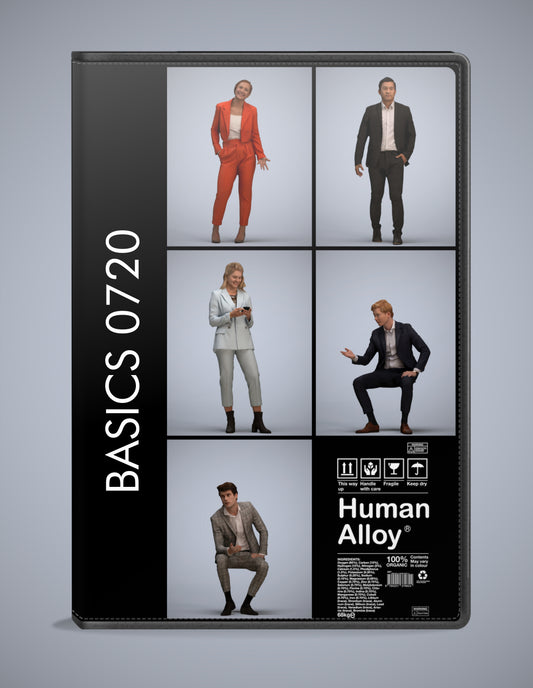 5x realistic 3D people business pack, scanned archviz collection for Blender and 3ds Max