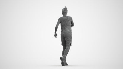 realistic 3D woman sport, scanned archviz people for Blender and 3ds Max, wireframe front view