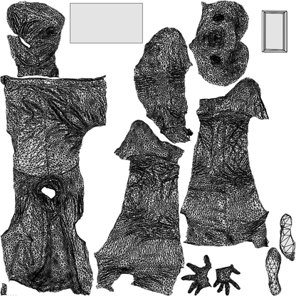 photogrammetry 3D man business standing, realistic human model archviz FBX, wireframe top-down view
