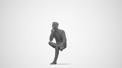 realistic 3D man business, scanned archviz people for Blender and 3ds Max, wireframe back view