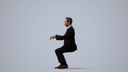realistic 3D man formal business, scanned archviz people for Blender and 3ds Max, three-quarter view render