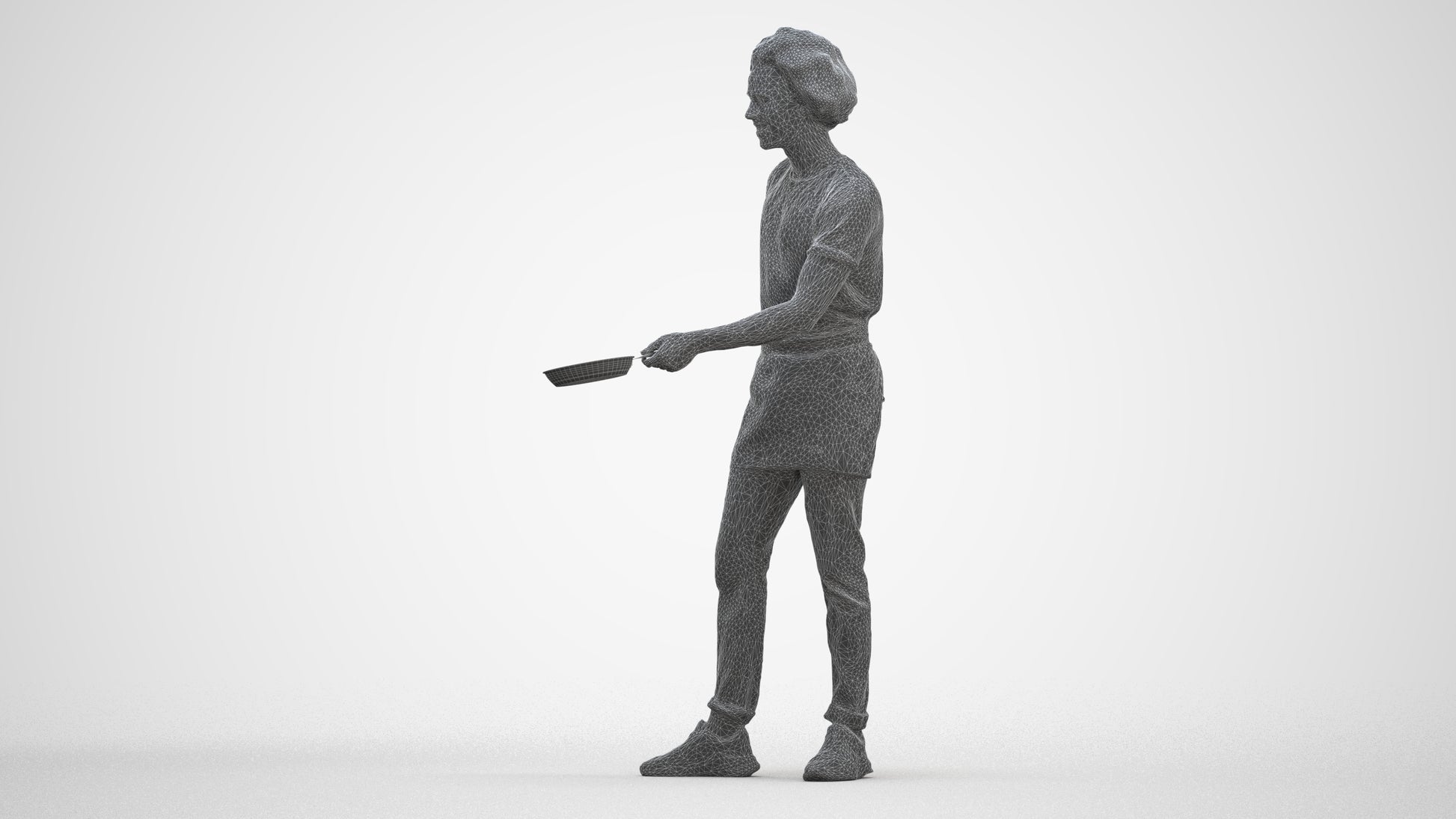 3D scanned man standing, photorealistic archviz people for Enscape and SketchUp, three-quarter front view render