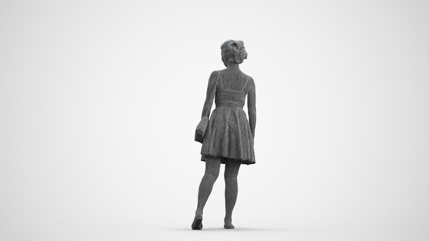 photogrammetry 3D woman formal formalaffairs, realistic human model archviz FBX, wireframe front view
