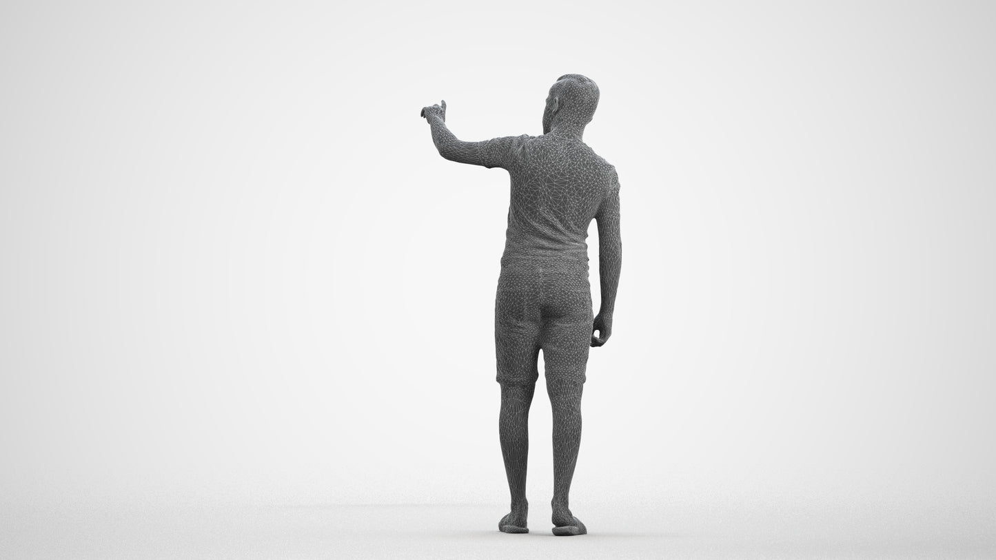 3D scanned boy kids casual, photorealistic archviz people for Enscape and SketchUp, wireframe front view