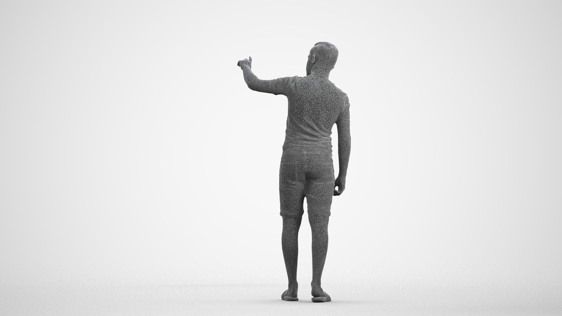 3D scanned boy kids casual, photorealistic archviz people for Enscape and SketchUp, wireframe front view