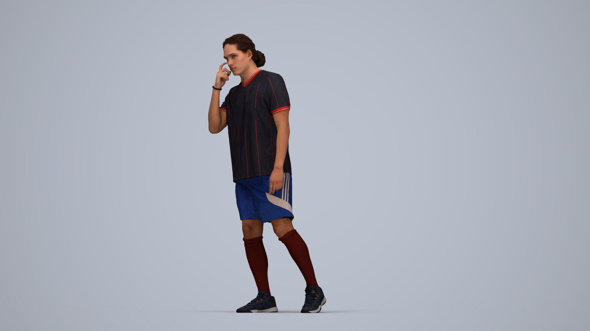 realistic 3D people man sport, render-ready for V-Ray and Corona, FBX OBJ, top-down view render