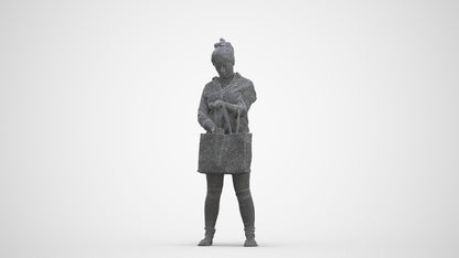 realistic 3D people woman formal shopping, render-ready for V-Ray and Corona, FBX OBJ, three-quarter front view render