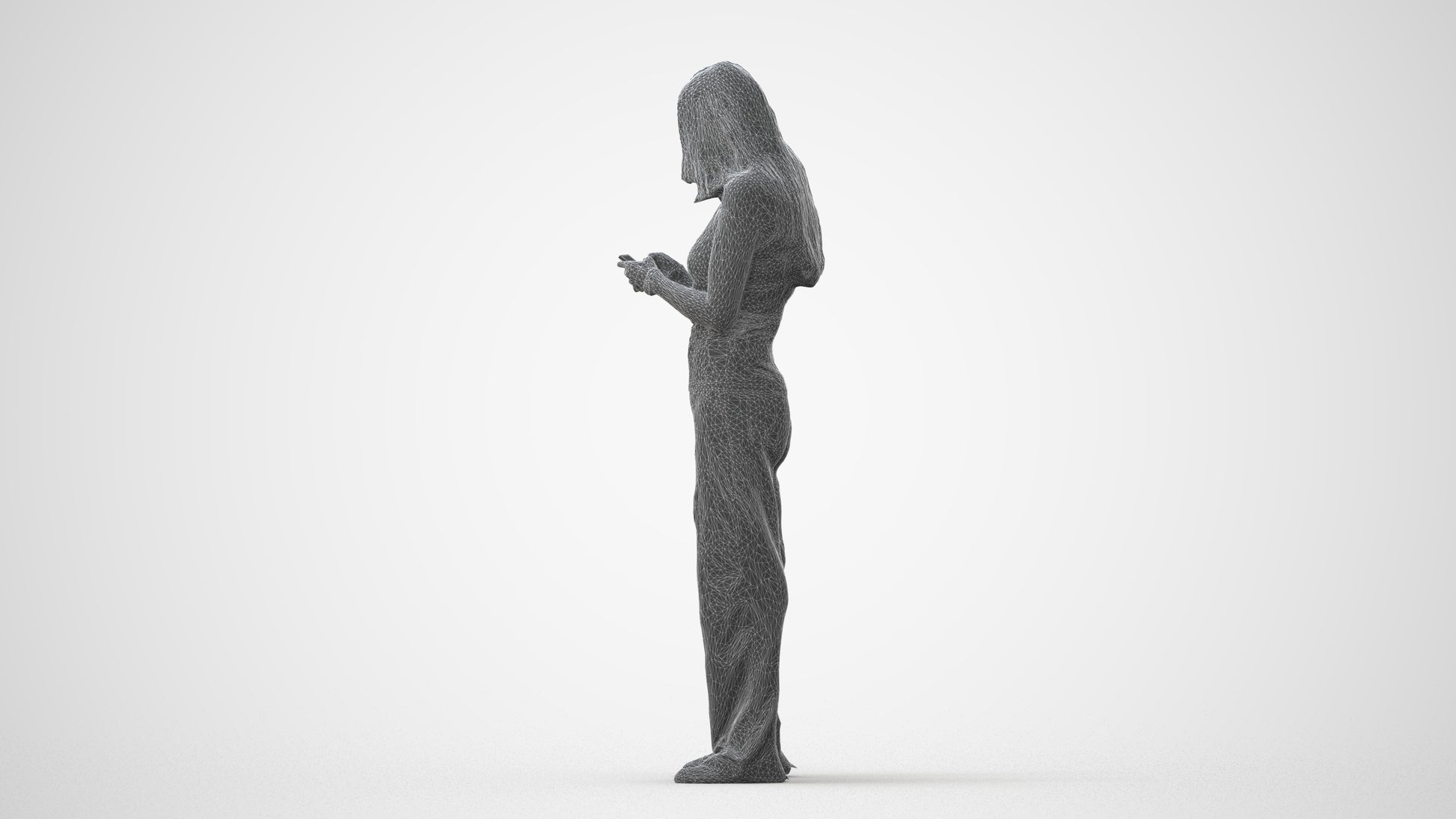 photogrammetry 3D woman casual standing, realistic human model archviz FBX, square thumbnail