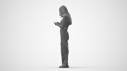 photogrammetry 3D woman casual standing, realistic human model archviz FBX, square thumbnail
