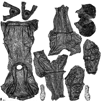 scanned 3D man business standing, photogrammetry people for Enscape and V-Ray, wireframe top-down view