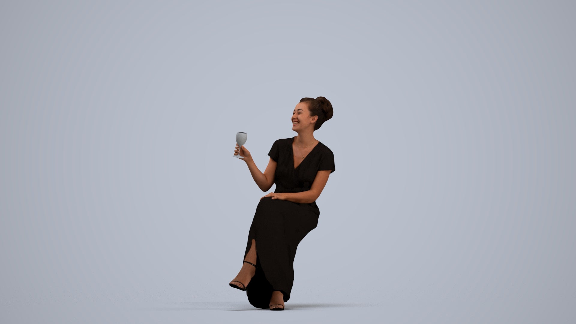 scanned 3D woman formal formalaffairs, photogrammetry people for Enscape and V-Ray, standing pose render