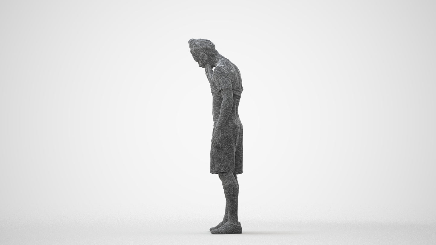 3D human model man sport, photogrammetry scanned person for archviz, square thumbnail