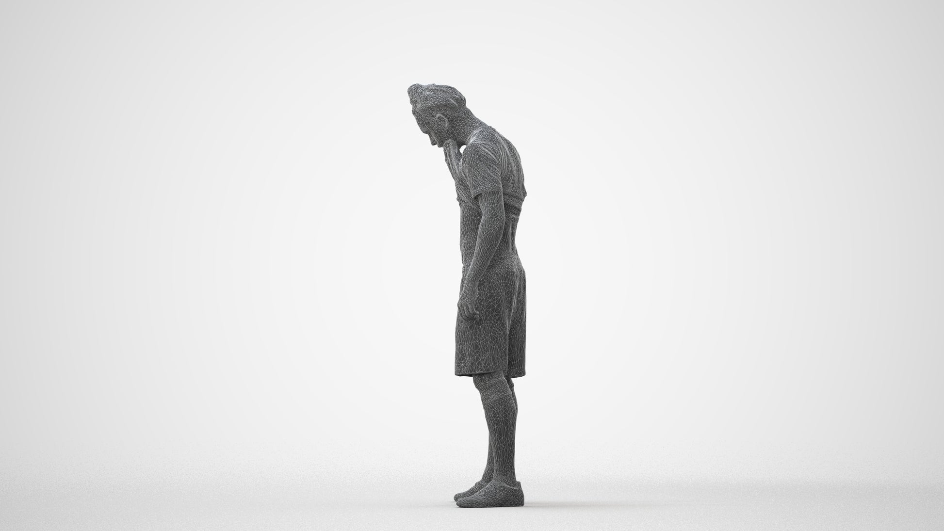 3D human model man sport, photogrammetry scanned person for archviz, square thumbnail