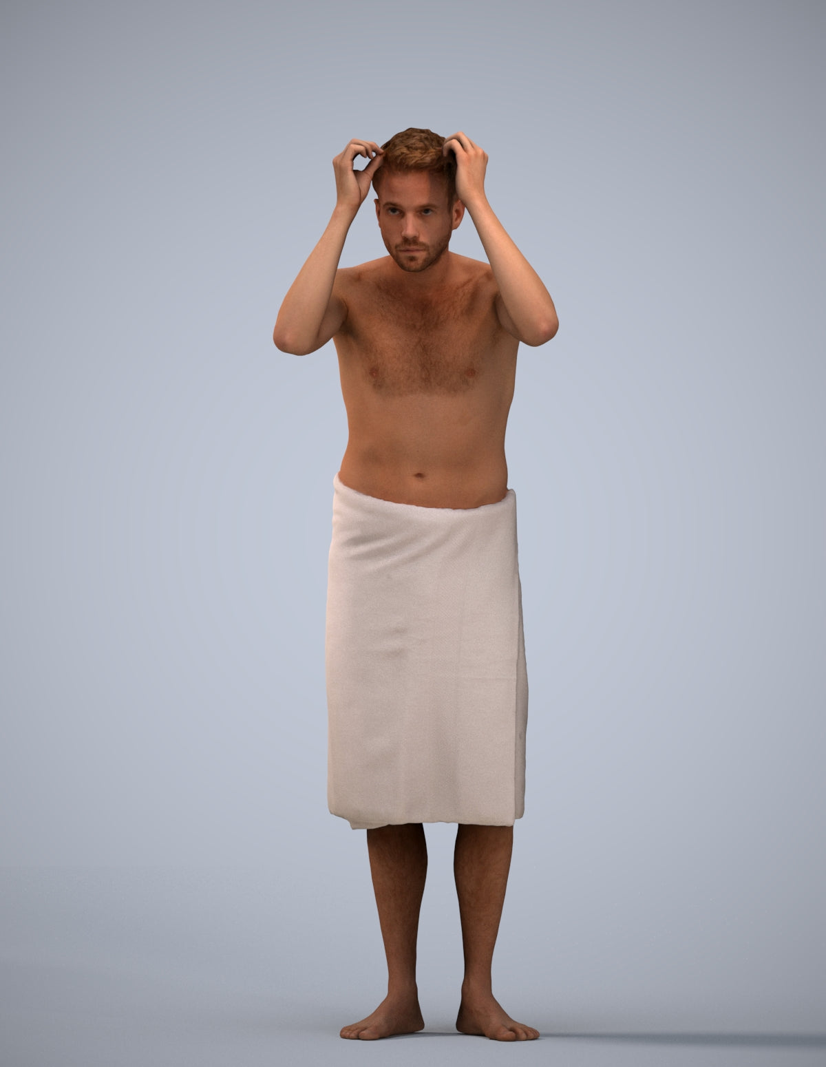 realistic 3D people man bathroom, render-ready for V-Ray and Corona, FBX OBJ