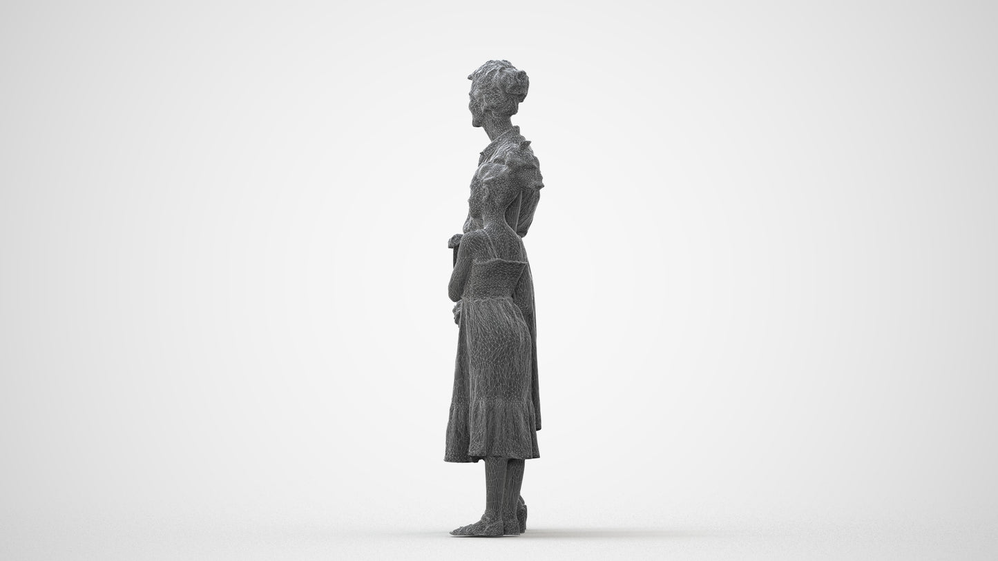 3D people model girl casual kids, scanned human for 3ds Max rendering, square thumbnail