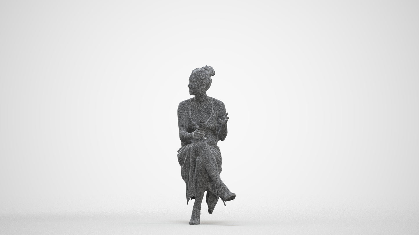 3D scanned woman formalaffairs formal, photorealistic archviz people for Enscape and SketchUp