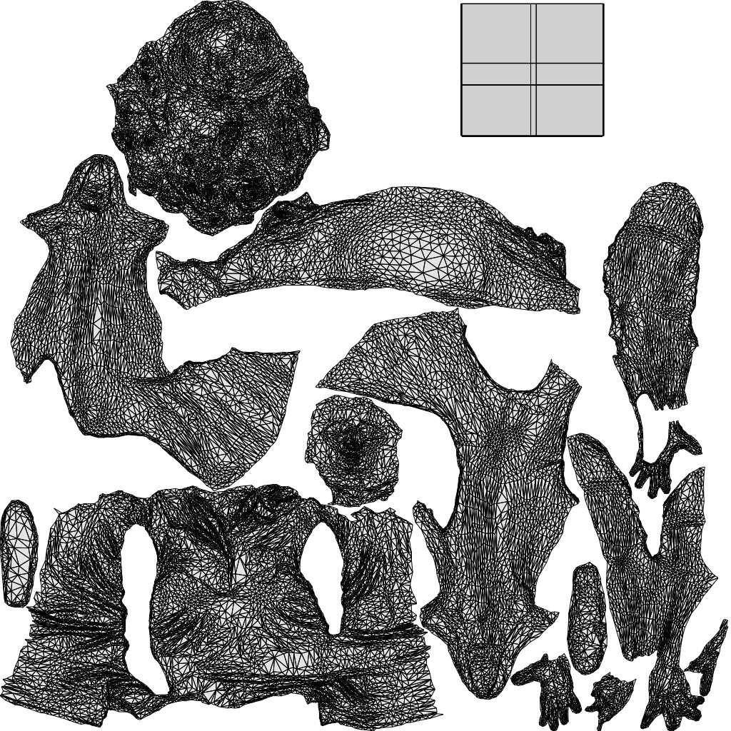 3D human model woman casual sitting, photogrammetry scanned person for archviz, wireframe top-down view