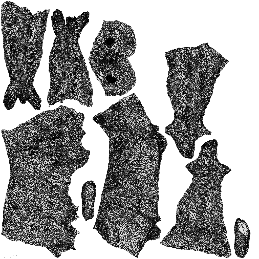 3D people model man pool, scanned human for 3ds Max rendering, wireframe top-down view