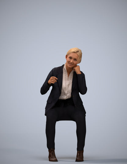3D scanned woman business, photorealistic archviz people for Enscape and SketchUp