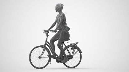 realistic 3D people woman formal cycling, render-ready for V-Ray and Corona, FBX OBJ, square thumbnail