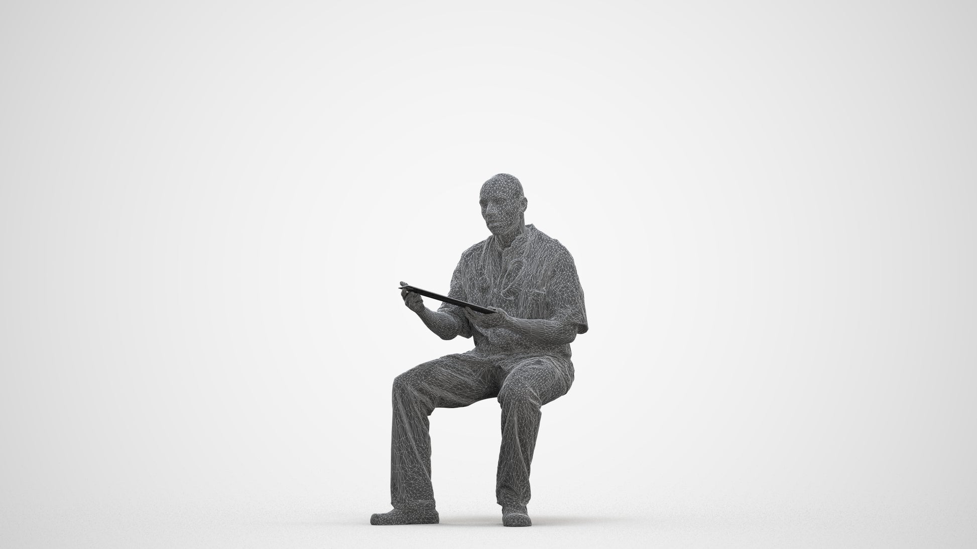 photogrammetry 3D man medical, realistic human model archviz FBX, three-quarter front view render