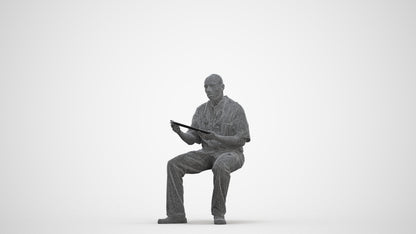 photogrammetry 3D man medical, realistic human model archviz FBX, three-quarter front view render