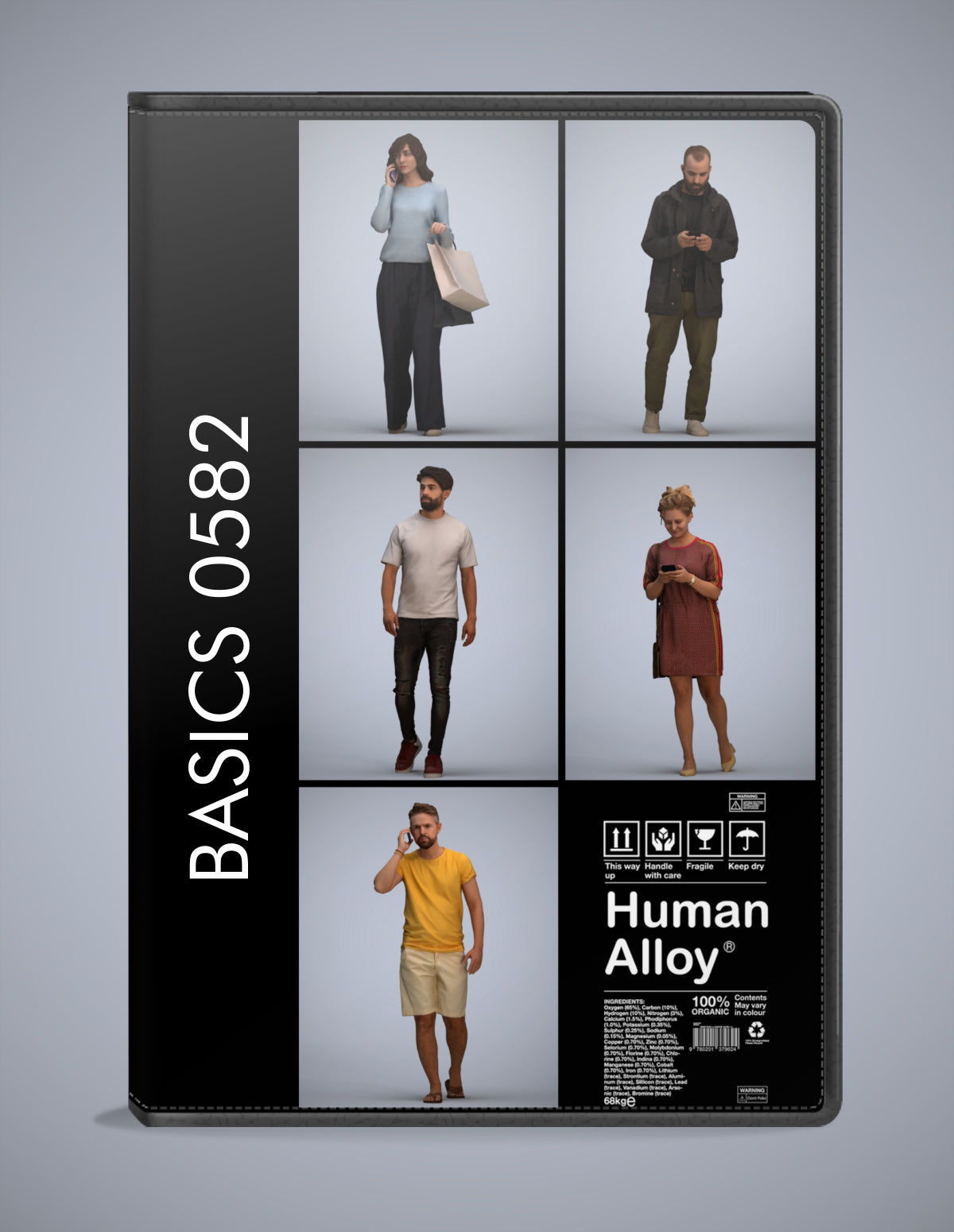 photogrammetry 3D people walking collection, 5 realistic human models archviz FBX