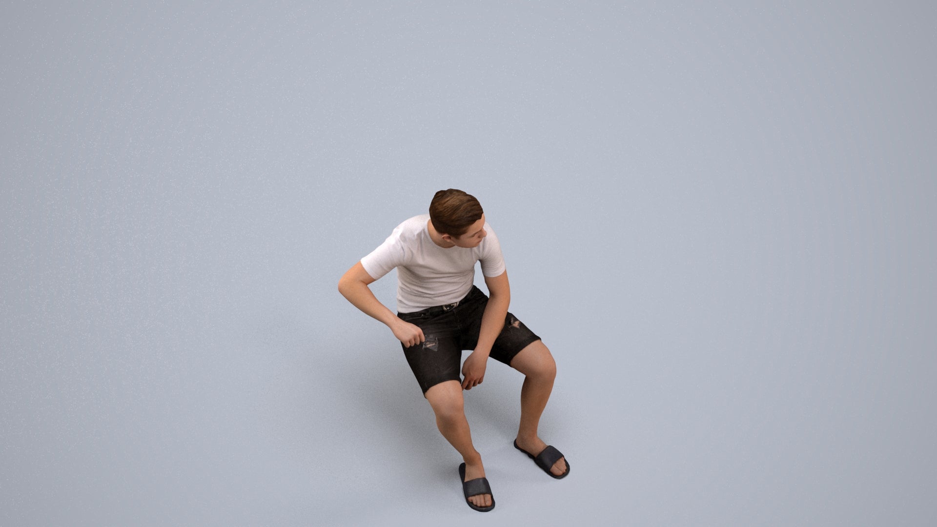 scanned 3D boy casual kids, photogrammetry people for Enscape and V-Ray, back view render