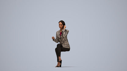 3D scanned woman business, photorealistic archviz people for Enscape and SketchUp, top-down view render