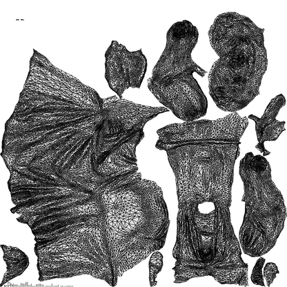 realistic 3D people woman casual sitting, render-ready for V-Ray and Corona, FBX OBJ, wireframe top-down view