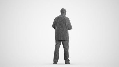 photogrammetry 3D man medical, realistic human model archviz FBX, wireframe front view