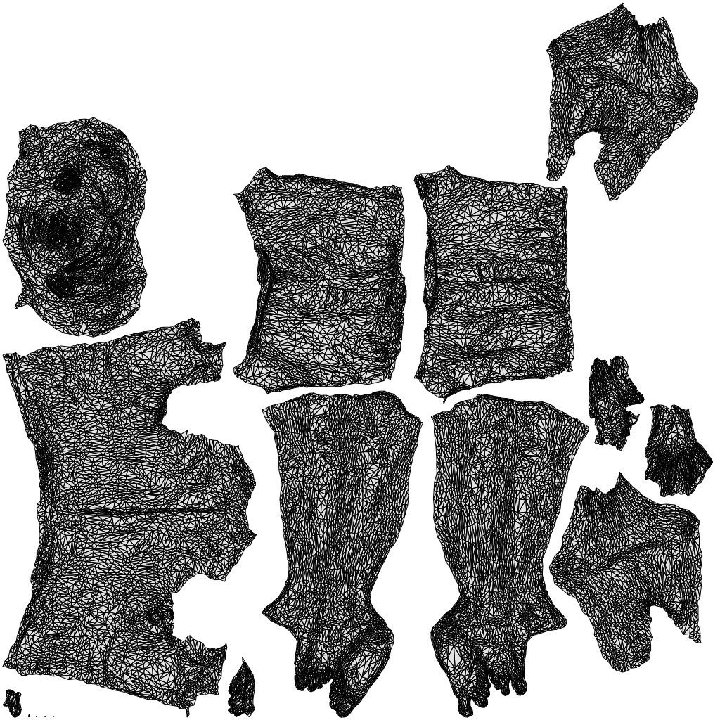 scanned 3D man pool, photogrammetry people for Enscape and V-Ray, wireframe top-down view