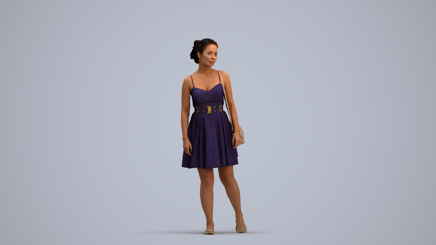 photogrammetry 3D woman formal formalaffairs, realistic human model archviz FBX, standing pose render