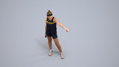 scanned 3D girl sport, photogrammetry people for Enscape and V-Ray, back view render