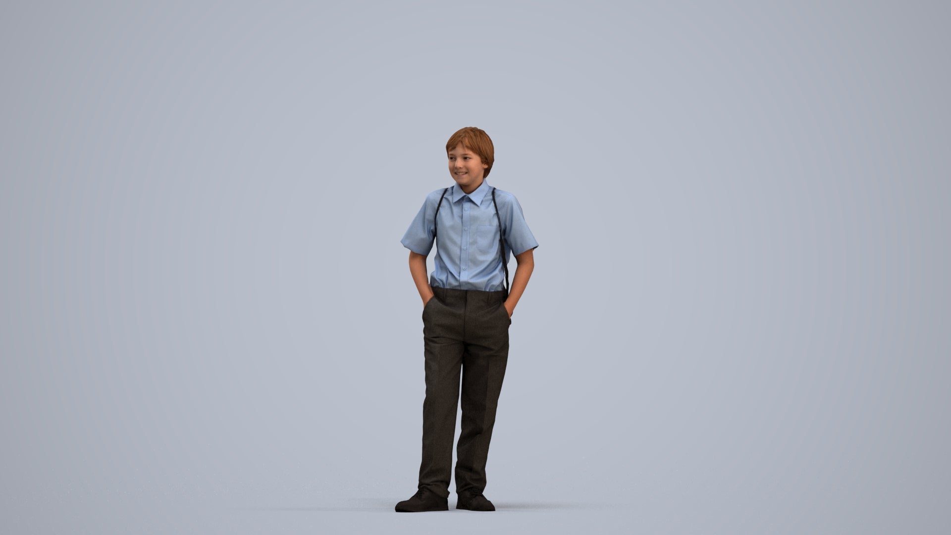 photogrammetry 3D boy kids, realistic human model archviz FBX, standing pose render
