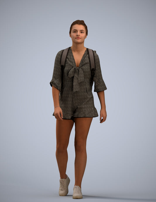 realistic 3D people girl casual kids, render-ready for V-Ray and Corona, FBX OBJ