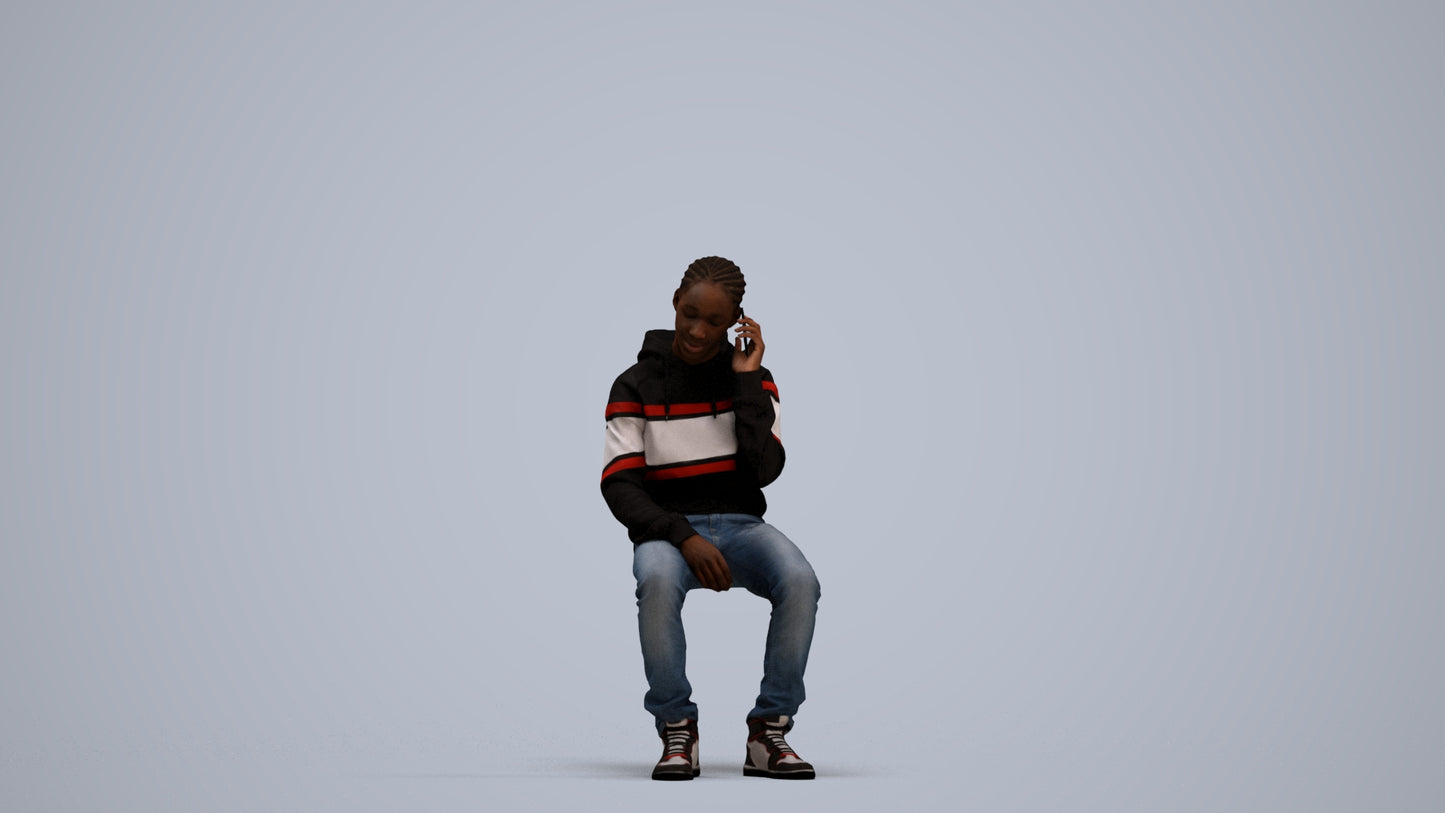 realistic 3D boy casual kids, scanned archviz people for Blender and 3ds Max, standing pose render