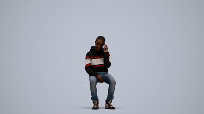 realistic 3D boy casual kids, scanned archviz people for Blender and 3ds Max, standing pose render