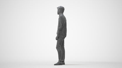 photogrammetry 3D man casual standing, realistic human model archviz FBX, square thumbnail