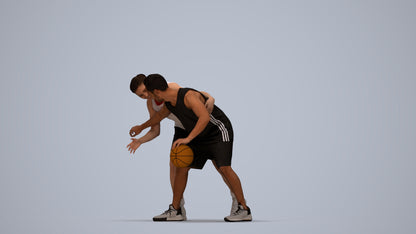 3D scanned man sport, photorealistic archviz people for Enscape and SketchUp, top-down view render