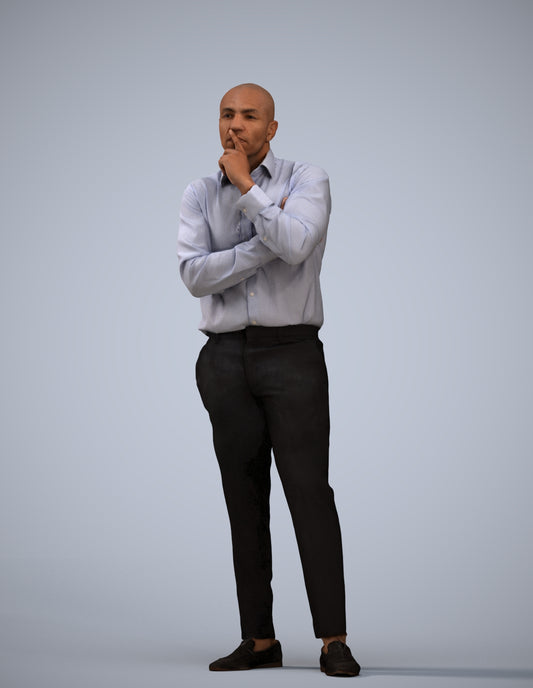 3D people model man business, scanned human for 3ds Max rendering