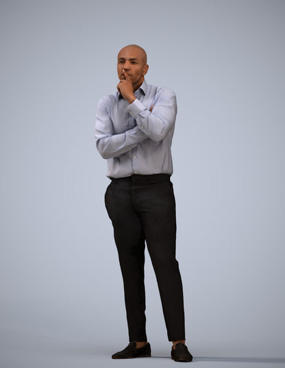 3D people model man business, scanned human for 3ds Max rendering