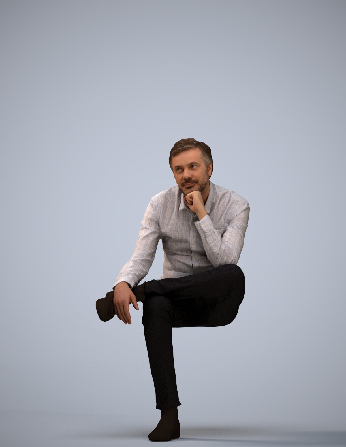 3D scanned man business, photorealistic archviz people for Enscape and SketchUp