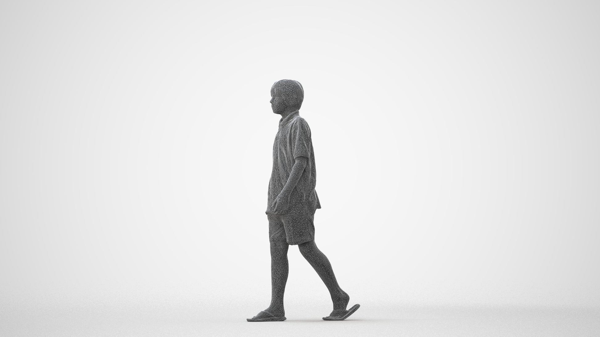 3D scanned boy kids, photorealistic archviz people for Enscape and SketchUp, square thumbnail