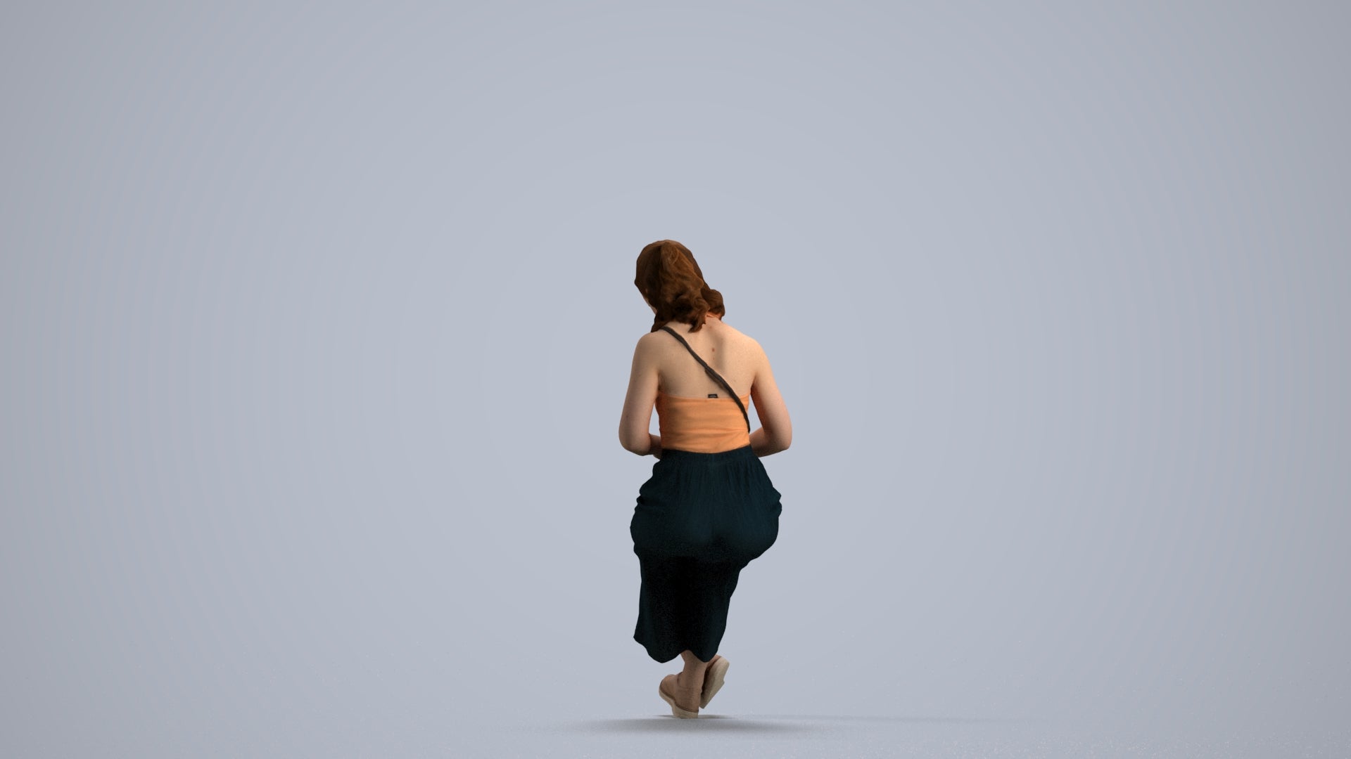 photogrammetry 3D girl casual kids, realistic human model archviz FBX, front view render