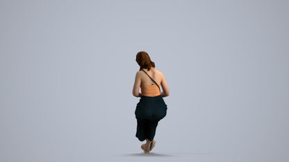 photogrammetry 3D girl casual kids, realistic human model archviz FBX, front view render